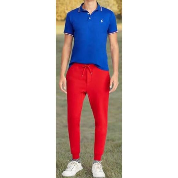 NWT Polo Ralph Lauren Men’s Double Knit Jogger Pants RL2000 Red Size M - Picture 3 of 5